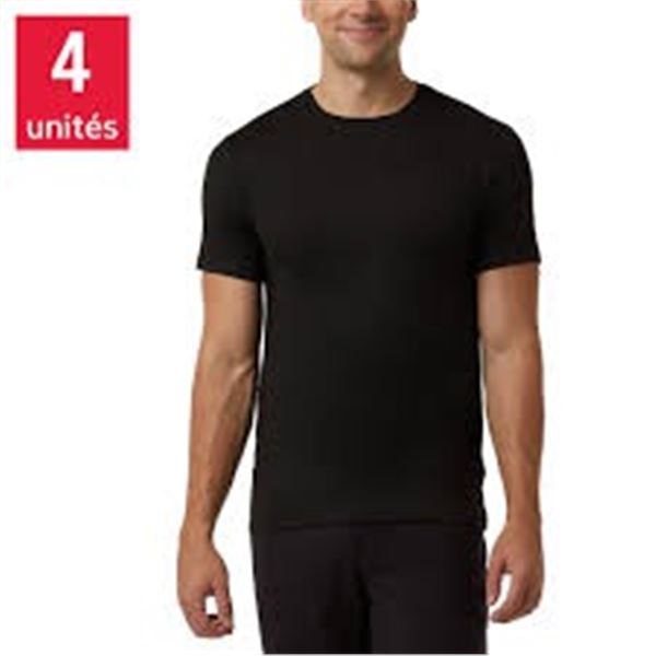 NEW 4 PK OF 32 DEGREE MENS T-SHIRTS BLACK SIZE XXL