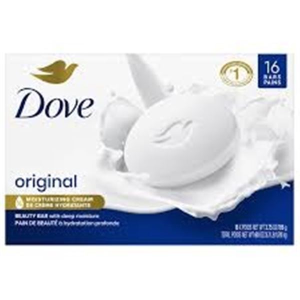 BAG OF 16 DOVE ORIGINAL MOISTURIZING SOAP BARS