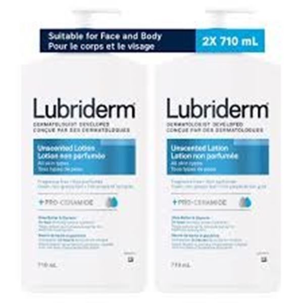NEW 2 PK LUBRIDERM UNSCENTED LOTION PRO CERAMIDE