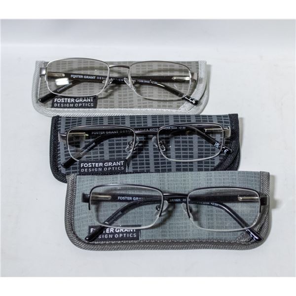 3 PK FOSTER GRANT DESIGN OPTICS +250 LYDEN READERS