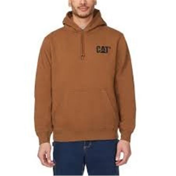 BRAND NEW CAT MENS PULLOVER HOODIE BROWN SIZE SM