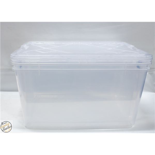 2 PK OF GREENMADE CLEAR STORAGE BINS WITH LOCKING