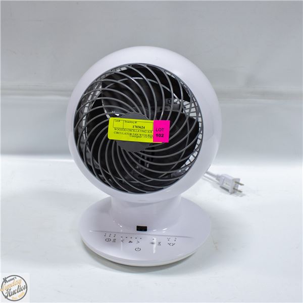 WOOZOO OSCILLATING AIR CIRCULATOR FAN WITH REMOTE