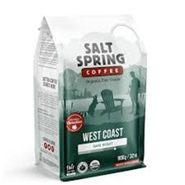 NEW SALT SPRING WHOLE COFFEE BEANS DARK ROAST 908G