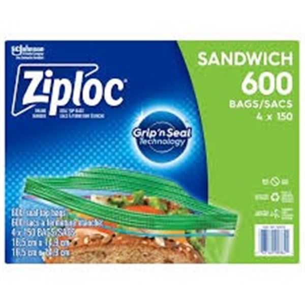 NEW 4 PK OF SC JOHNSON ZIPLOC SEALED SANDWICH BAGS