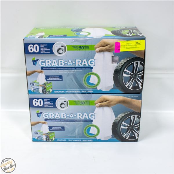 NEW 2 PACK OF THINK CLEAN GRAB-A-RAG REUSABLE RAGS