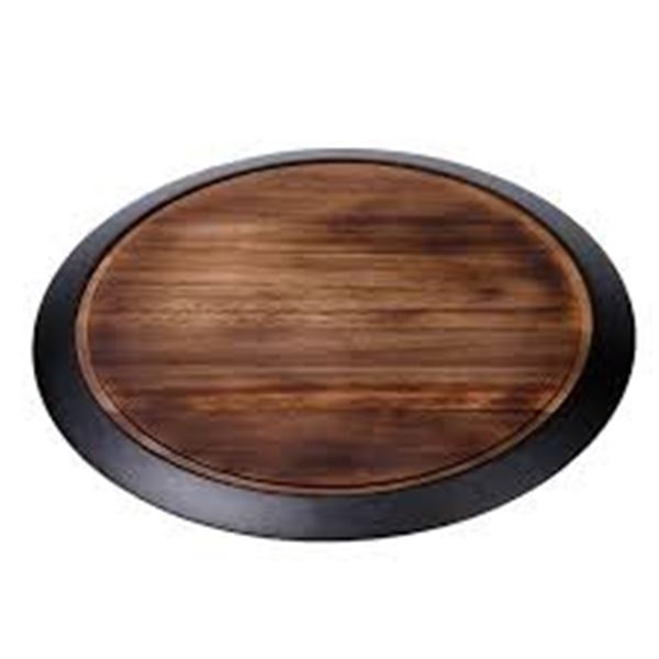 NEW BIRDROCK WOODEN LAZY SUSAN WITH CHALKBOARD