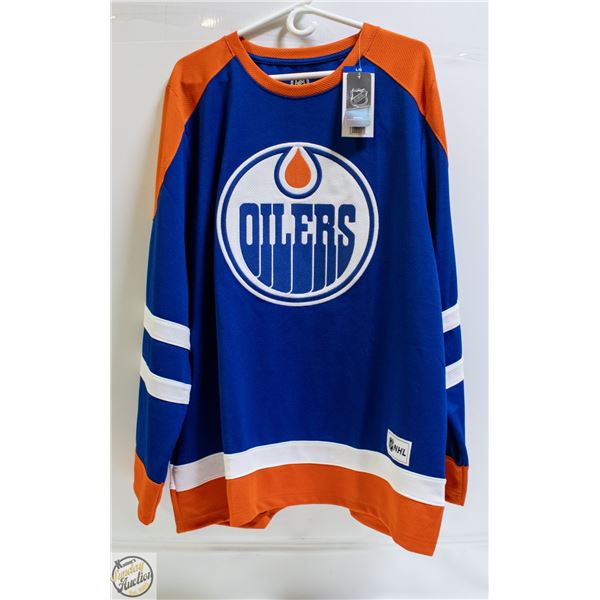 NEW NHL EDMONTON OILERS JERSEY BLUE SIZE LARGE