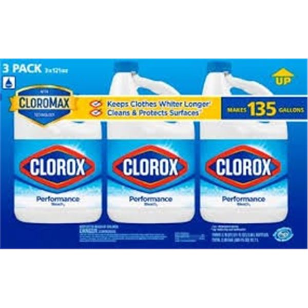 NEW 3 PK OF CLOROX PERFORMANCE DISINFECTING BLEACH