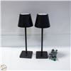 Image 1 : 2 PACK OF MIKASA CORDLESS RECHARGEABLE LAMPS BLACK