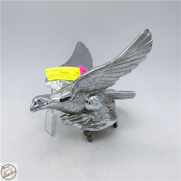 VINTAGE AMERICAN EAGLE HOOD ORNAMENT 5"W X 6"L