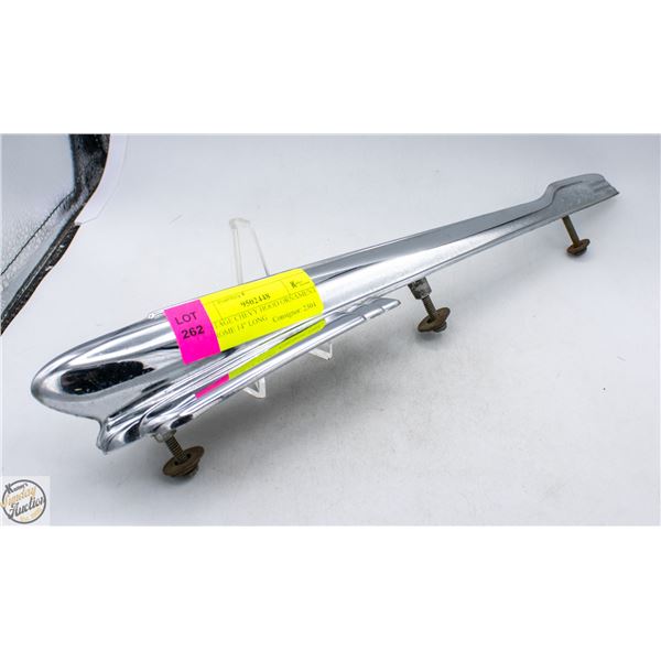 VINTAGE CHEVY HOOD ORNAMENT CHROME 14" LONG