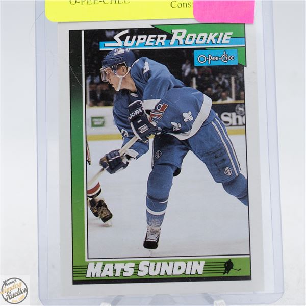 MATS SUNDIN SUPER ROOKIE O-PEE-CHEE