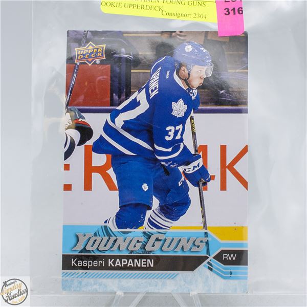 KASPERI KAPANEN YOUNG GUNS ROOKIE UPPERDECK