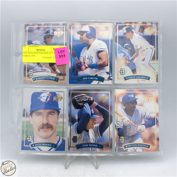 BLUE JAYS MVP CHAMPS SET 1 TO 6 DONRUSS 1992