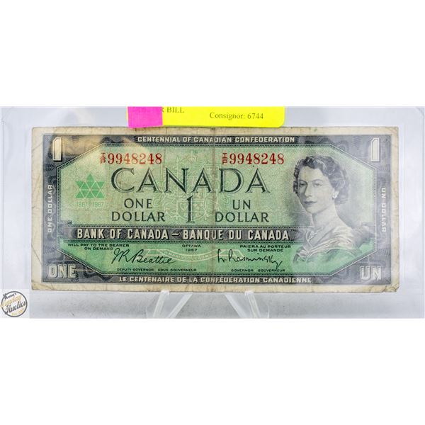 1967 CANADIAN CENTENNIAL ONE DOLLAR BILL