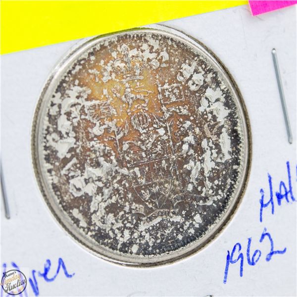 1962 CANADIAN SILVER HALF DOLLAR TONED