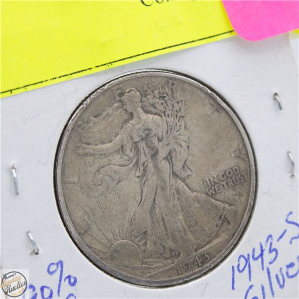 1943-S USA SILVER HALF DOLLAR