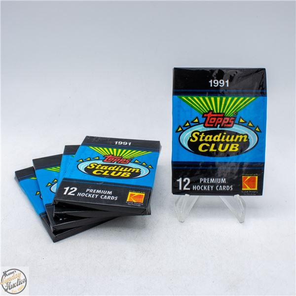 5 SEALED 1991 TOPPS HOCKEY 12 PREMIUM CARDS PER PK