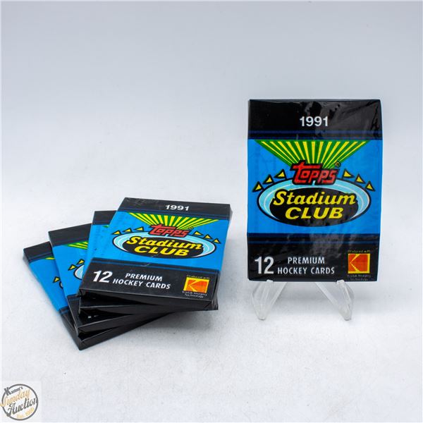 5 SEALED 1991 TOPPS HOCKEY 12 PREMIUM CARDS PER PK