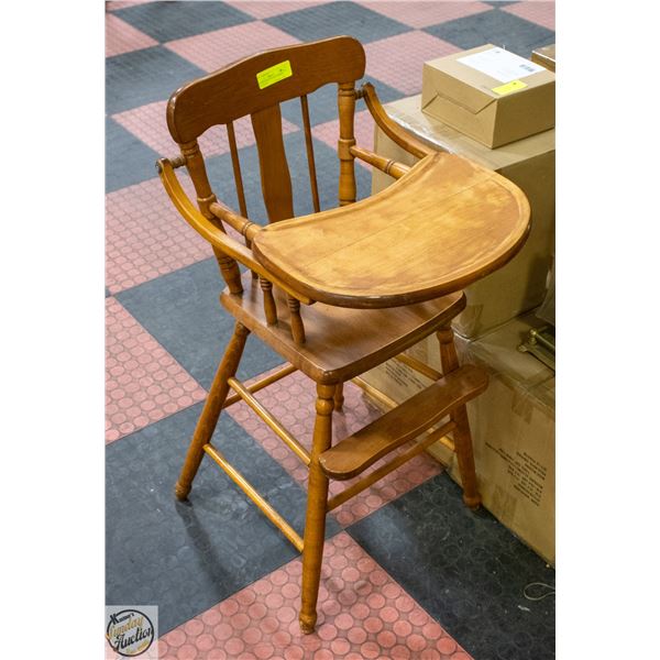 VINTAGE ROXTON SOLID MAPLE HIGH CHAIR