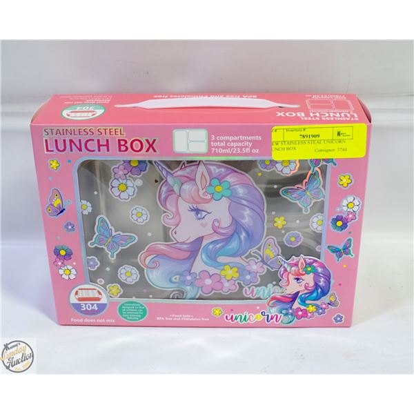 NEW STAINLESS STEEL UNICORN LUNCH BOX