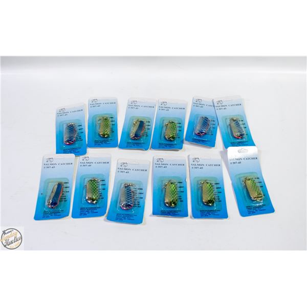 12 NEW ASSORTED FISHING HOOKS JACKFISH/SALMON