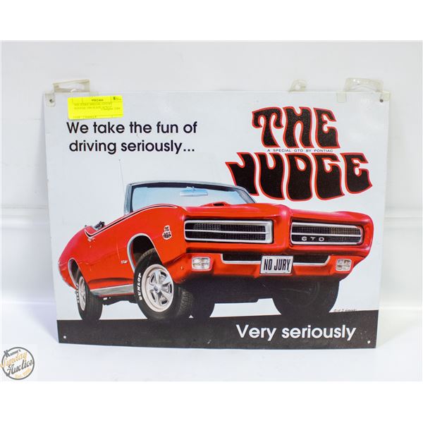 THE JUDGE SPECIAL GTO BY PONTIAC TIN PLATE 16"X12"