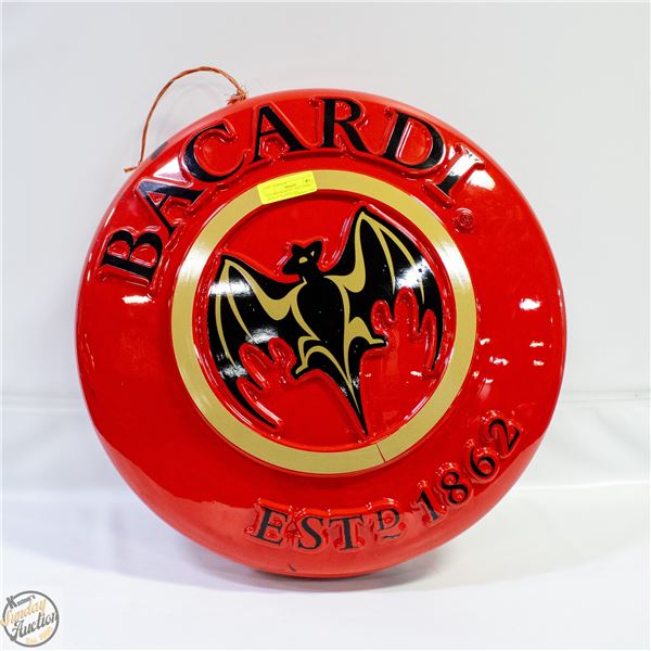 BACARDI RUM EST. 1962 2-SIDED DISPLAY PLASTIC 24"D
