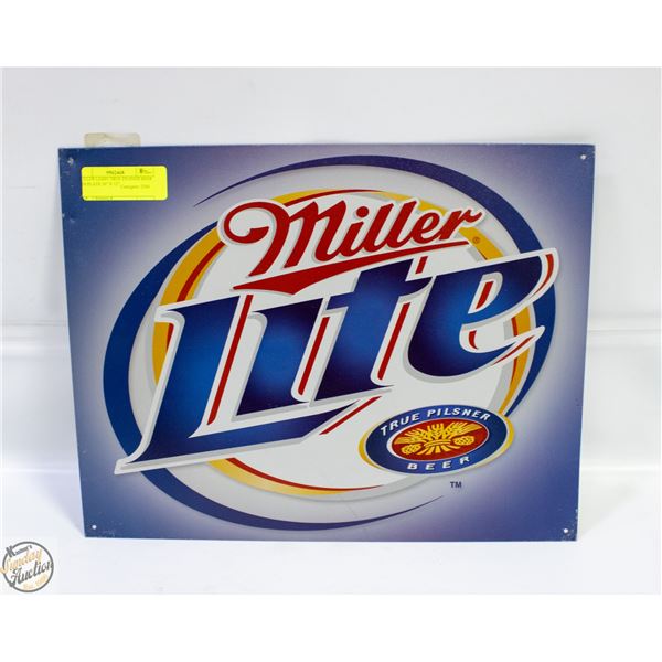 MILLER LIGHT TRUE PILSNER BEER TIN PLATE 16" X 12"