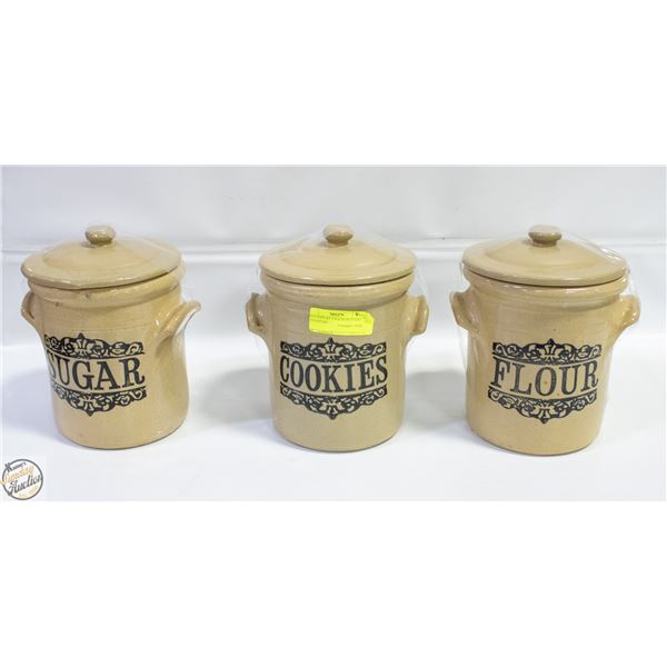 MID CENTURY ENGLISH POTTERY CANNISTERS