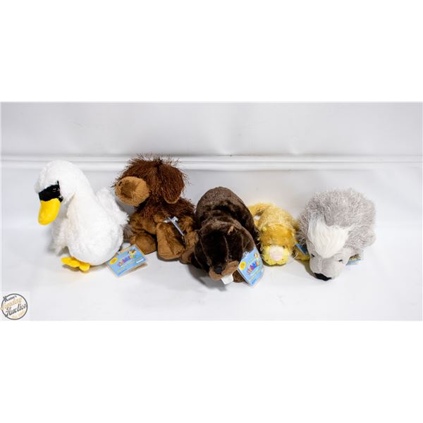 5 NEW OLD STOCK WEBKINS STUFFIES WITH ONLINE CODES