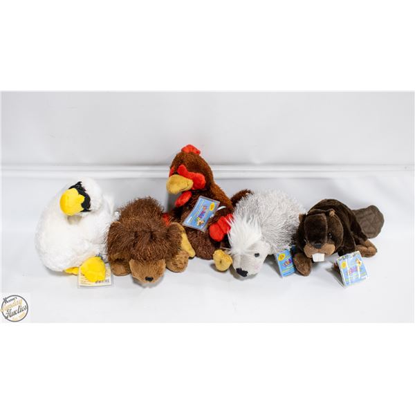 5 NEW OLD STOCK WEBKINS STUFFIES WITH ONLINE CODES