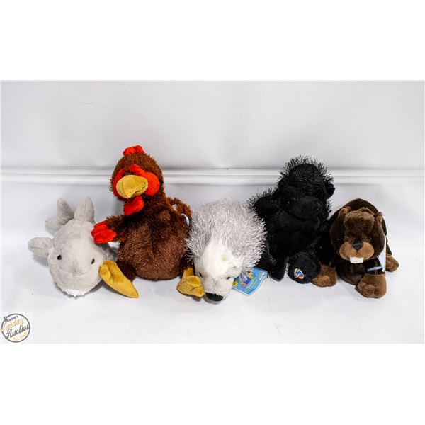 5 NEW OLD STOCK WEBKINS STUFFIES WITH ONLINE CODES