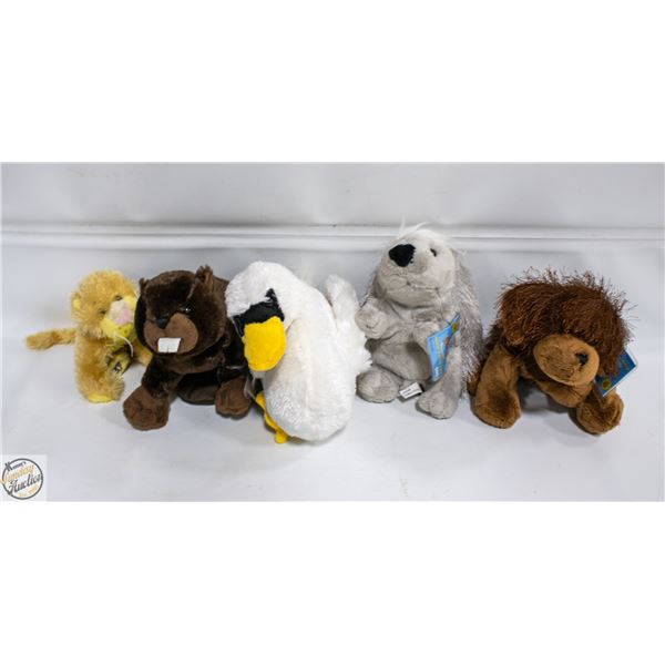 5 NEW OLD STOCK WEBKINS STUFFIES WITH ONLINE CODES