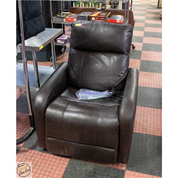 GILMAN CREEK LEATHER POWER RECLINER DARK BROWN