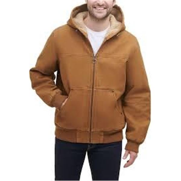 NEW GH BASS MENS CANVAS LINED JACKET BROWN SIZE MM