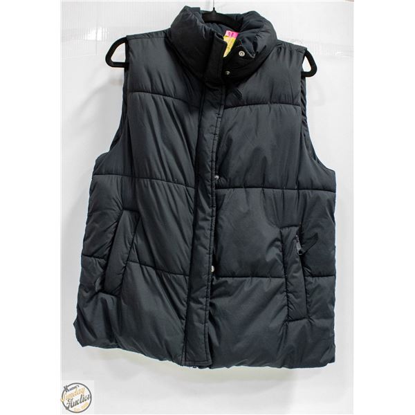 MONDETTA WOMENS FULL ZIP PUFFER VEST BLACK SIZE M