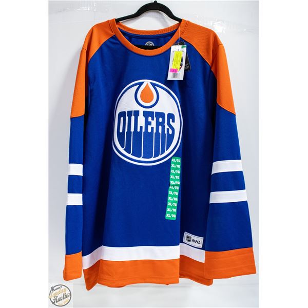 NEW NHL EDMONTON OILERS JERSEY BLUE SIZE XLARGE