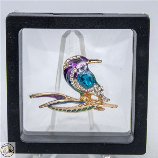 NEW KING FISHER BIRD BROOCH MULTI