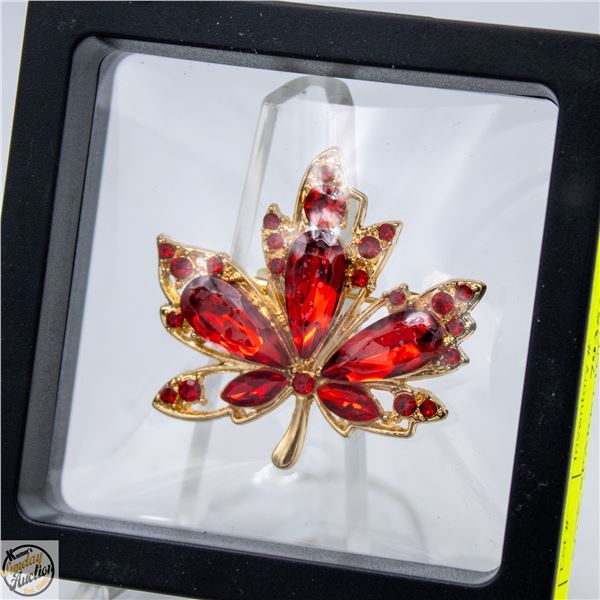 NEW SPARKLING RED RHINESTONES MAPLE