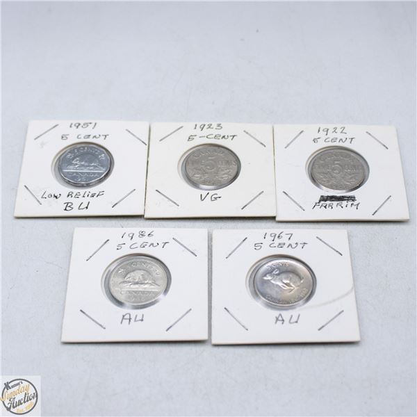 1922 5 CENT FAR RIM +