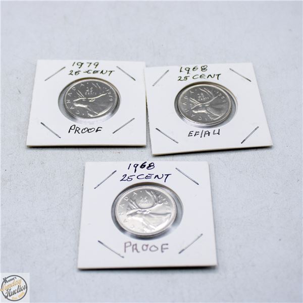 1968 25 CENT + 1968 25 CENT + 1979 25 CENT
