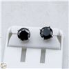 Image 1 : NEW SILVER PLATED EARRINGS WITH BLACK STONES