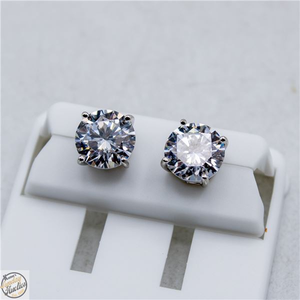 NEW SILVER PLATED ROUND STUD EARRINGS