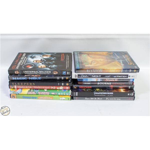 13 ASSORTED DVD’S