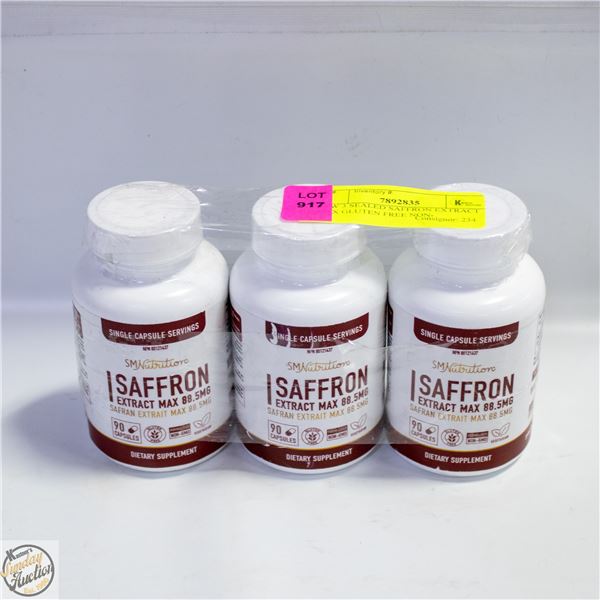 NEW 3 SEALED SAFFRON EXTRACT MAX GLUTEN FREE NON-