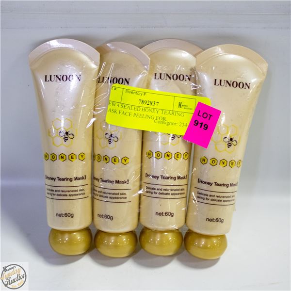 NEW 4 SEALED HONEY TEARING MASK FACE PEELING FOR