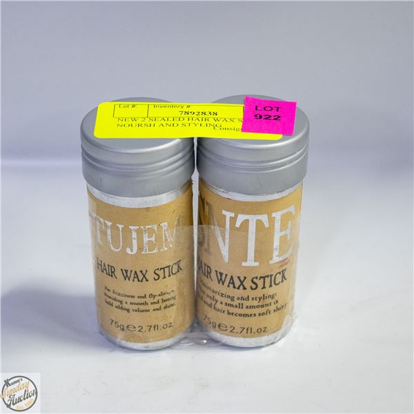 NEW 2 SEALED HAIR WAX STICKS NOURISH AND STYLING