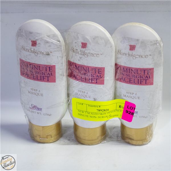 NEW 3 SEALED SKIN DULGENCE 30 MINUTE NON- SURGICAL